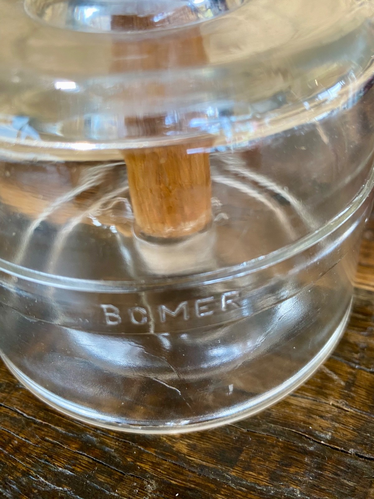 Vintage Glass And Wood Butter Press, Mold With Cow Stamp gallery