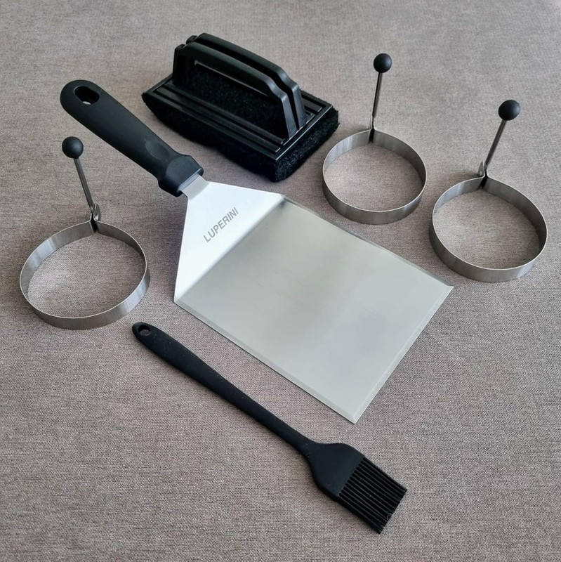 New Luperini 8-Piece Smash Burger Press Kit Stainless Steel Griddle Accessory.. gallery