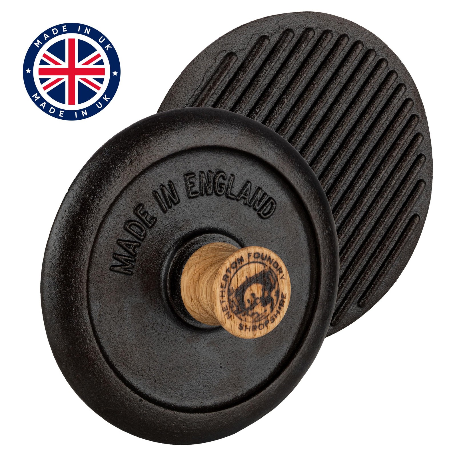 Grill Press and Steak Weight - 7.25” Round Heavy-Duty Cast Iron Burger Press ... gallery