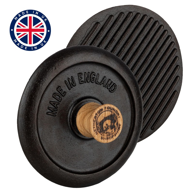Grill Press and Steak Weight - 7.25” Round Heavy-Duty Cast Iron Burger Press ... gallery