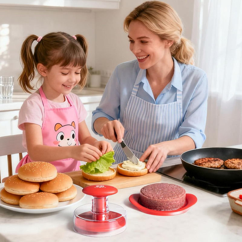 Burger Press, 2-In-1 1/4 Lb & 1/2 Lb Hamburger Patty Maker, Easy-Release Patty M gallery