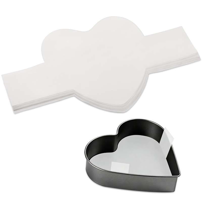GeeRic Baking Parchment Paper 8 inch Heart Shape, 60 Pcs Cake 8 Inch, White gallery
