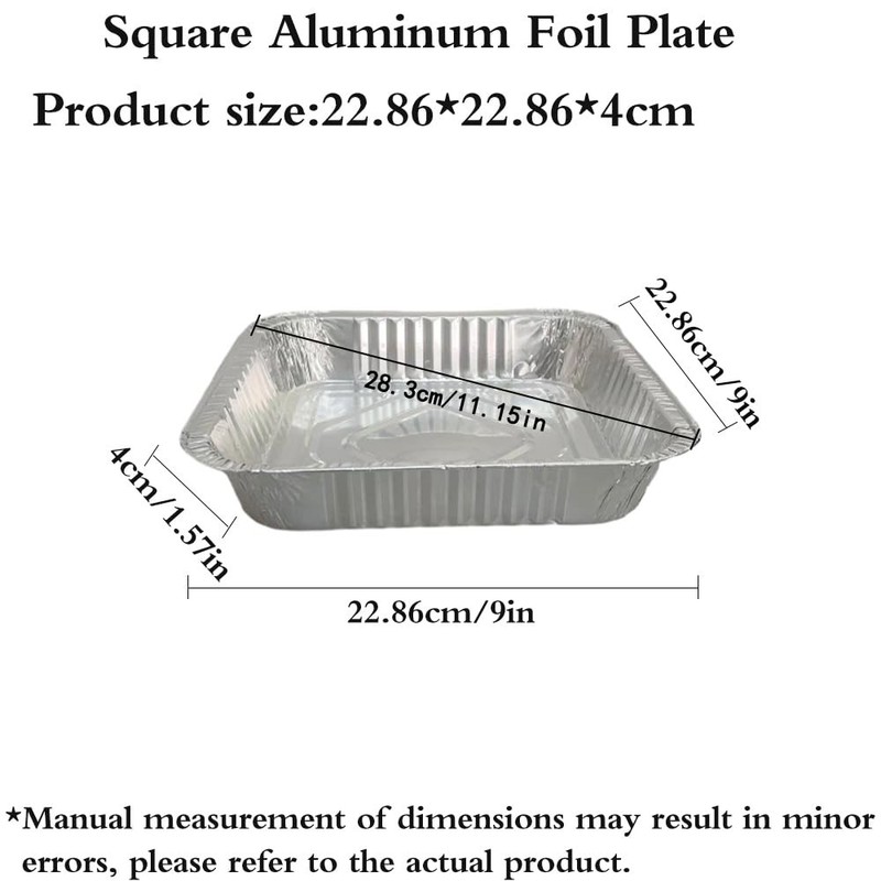 Non-Stick Disposable Air Fryer Aluminum Foil Liners 9*9 Inch-Square, Silver gallery