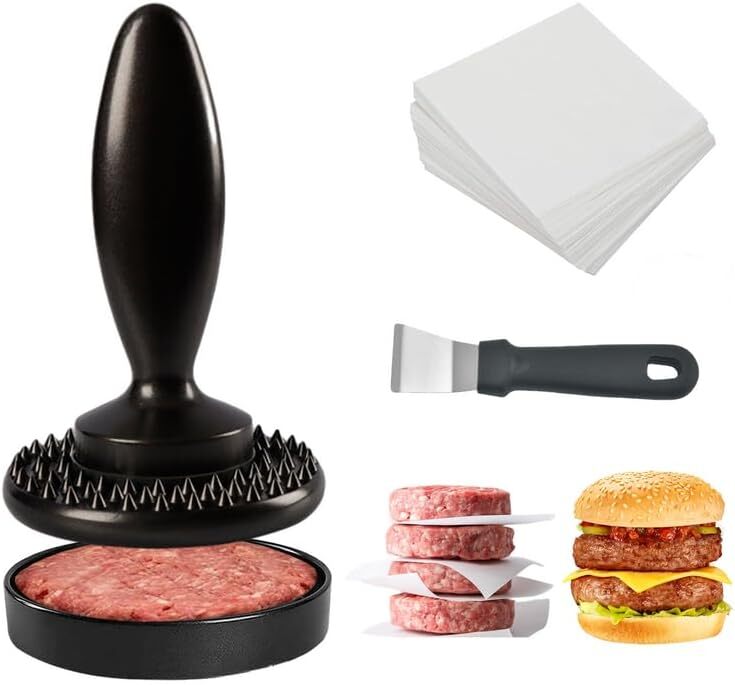 Premium Burger Patty Maker with 100 Wax Paper - Create Gourmet Burgers at Home gallery