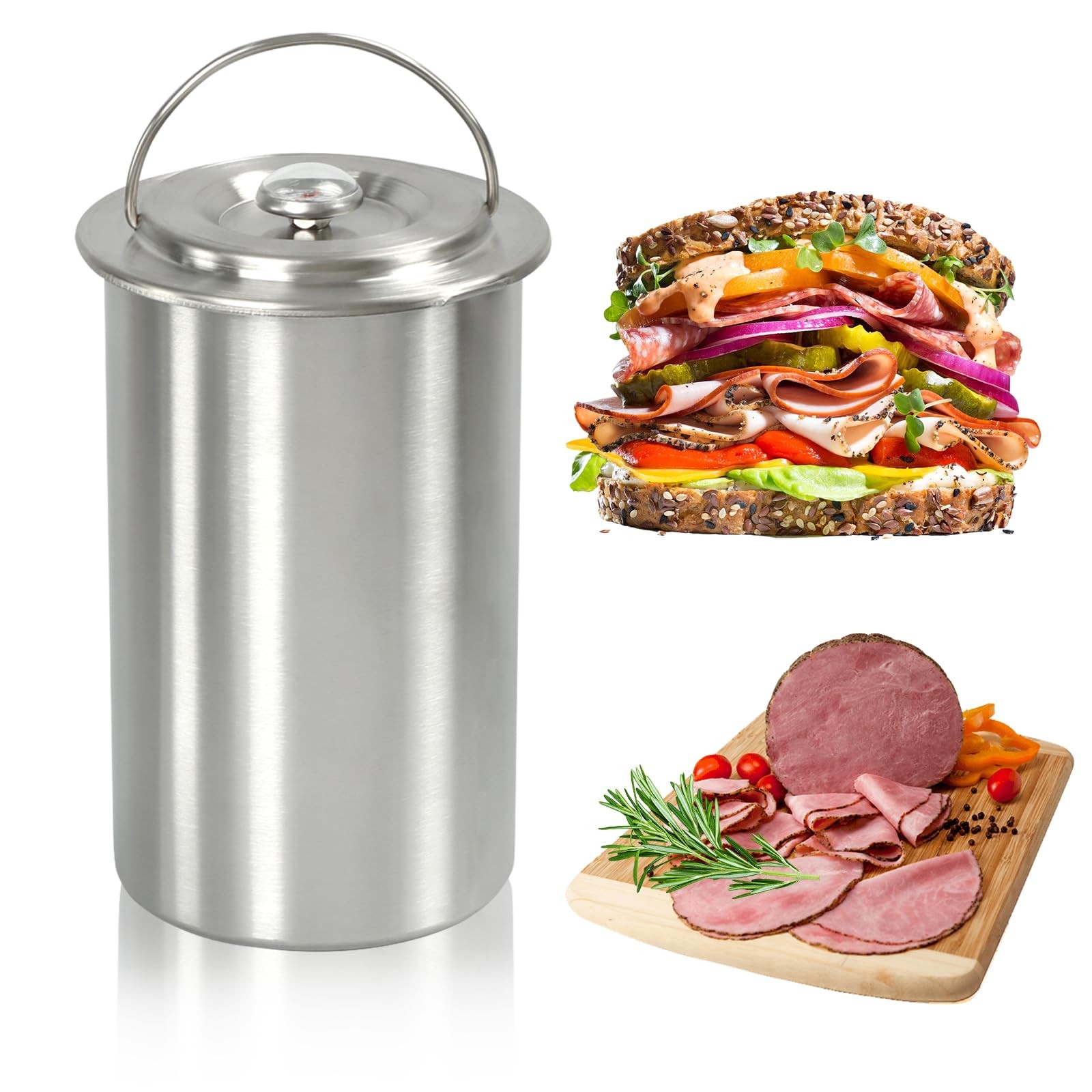 Ham Maker Meat Press Stainless Steel Deli Meat Press for Making Homemade Lunc... gallery