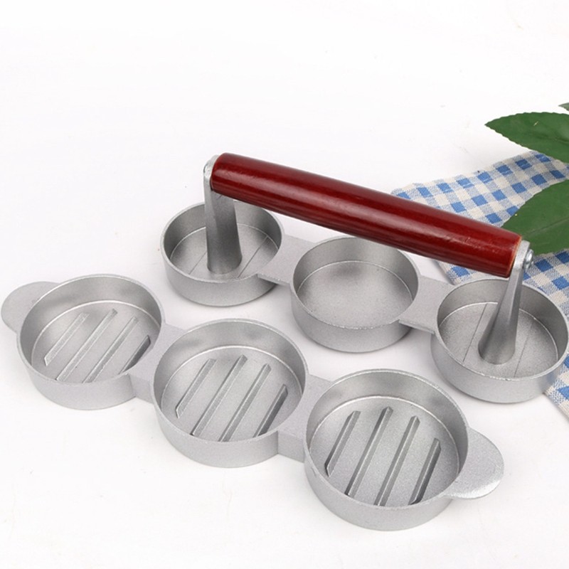 Hamburger Presses Nonstick 3 Slot Small Burger Patties Press Triple Beef2367 gallery