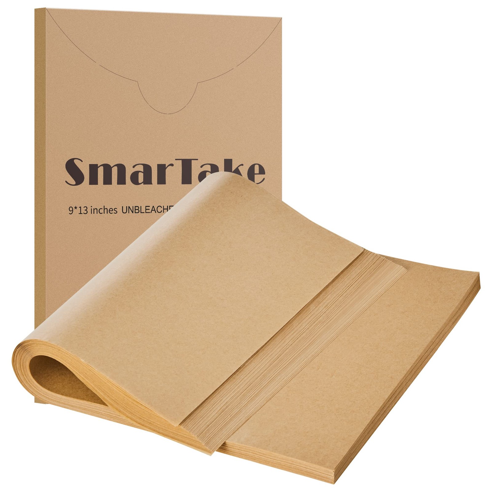 SMARTAKE 200 Pcs Parchment Paper Baking Sheets, 9x13 9" x 13", Unbleached gallery
