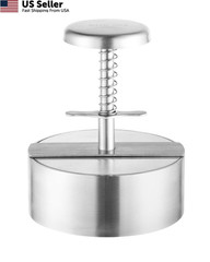 Brigii 304 Stainless Steel Burger Press – 4.5″ Hamburger Patty Maker, Silver