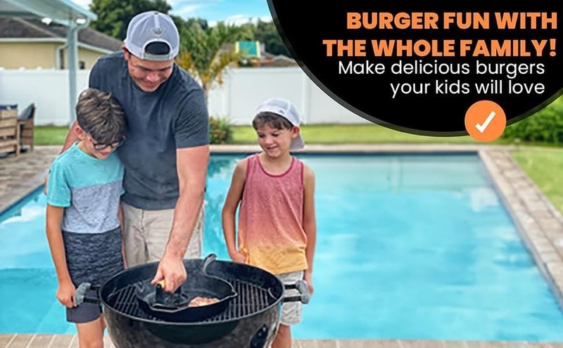 Pre-Seasoned Heavy Duty Cast Iron Burger Press Kit - Perfect Smash Every Time gallery