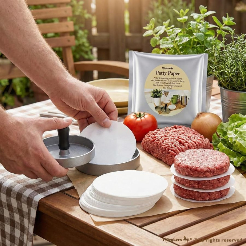 Patty Paper Sheets for 4/4.5 Inch Burger Press | 500 Pcs round | Hamburger Maker gallery