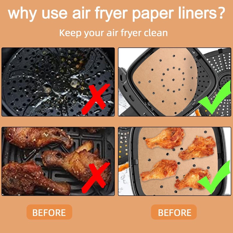 120Pcs Air Fryer Parchment Paper, 8.5 Inch As shown in the picture, original gallery
