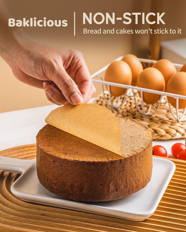 Baklicious 250Pcs 8 Inch Parchment Paper Rounds. 8inch-250-unbleached, Brown gallery