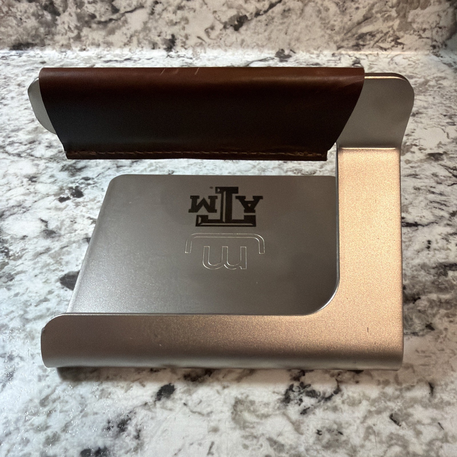 Made In TEXAS A&M 5.5” Metal Grill Press, Stainless Steel w/ Leather Handle gallery