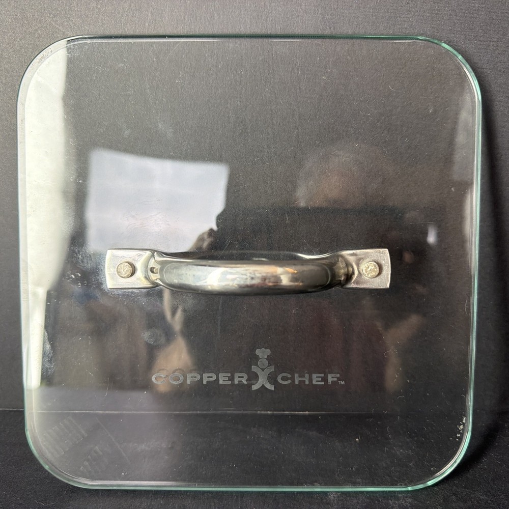 Copper Chef Glass Square Lid Food Press Bacon Burger Panini 8x8