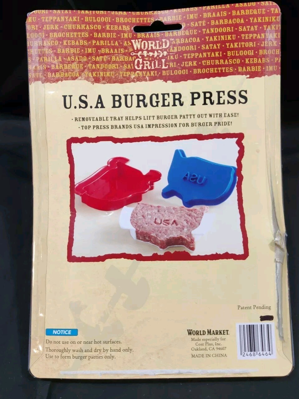 World Market USA America Shaped Hamburger Burger Press Grill Patty gallery