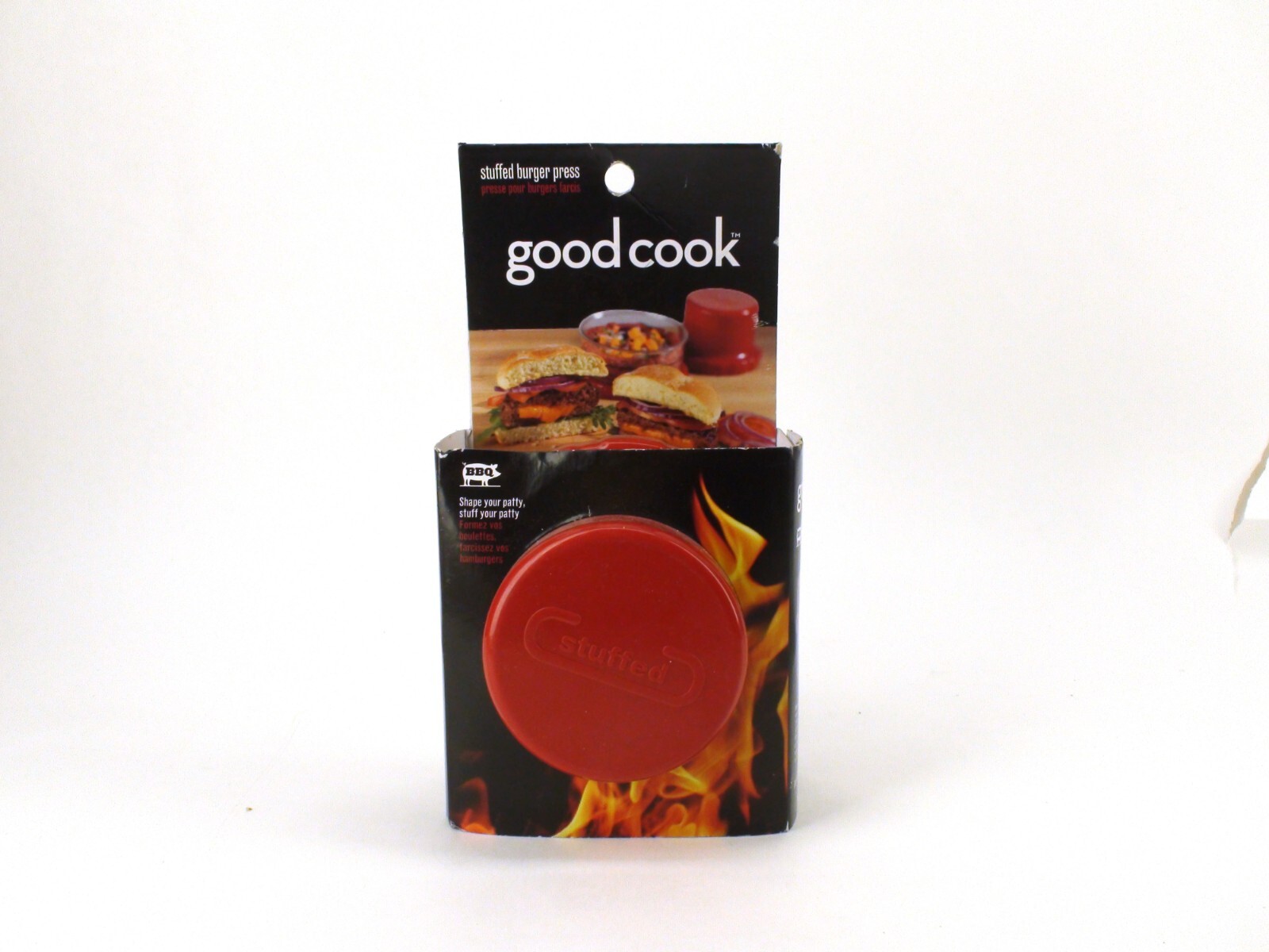 Brand New Cook Stuffed Burger Press Adjustable Size BBQ Beef Patty Red Plastic gallery