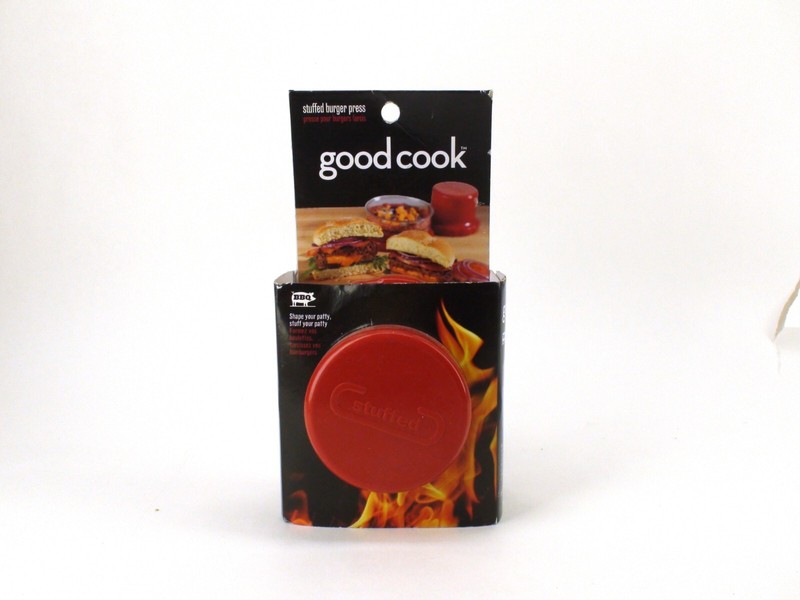 Brand New Cook Stuffed Burger Press Adjustable Size BBQ Beef Patty Red Plastic gallery