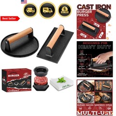 Burger Press Kit Smash Burger Patty Maker Wax Paper Griddle Grill Kitchen