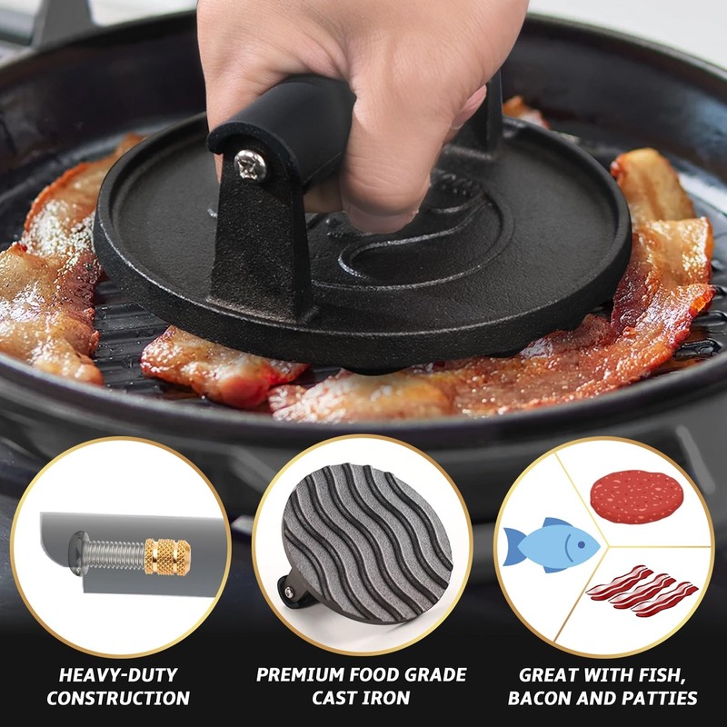 2 lb Smash Burger Press for Griddle Heavy Duty Hamburger Press w/Heat Resista... gallery