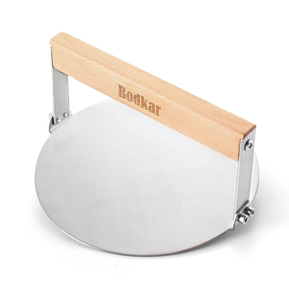 bodkar Smash Burger Press 6 Inch Round Stainless #2 6in round press, silver