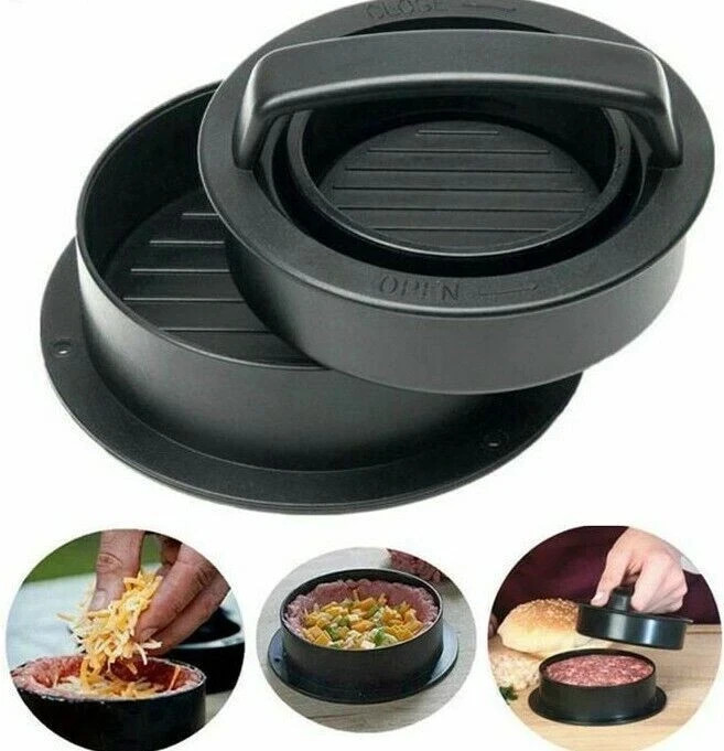 3 in 1 Stuffed Burger Press Hamburger Mould ABS Plastic Beef BBQ Patty Maker gallery