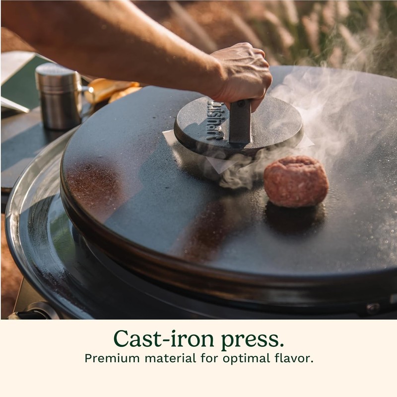 Smash Burger Kit, Cast Iron Press, Spatula, Seasoning Shaker and Patty Papers gallery