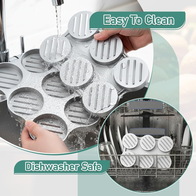 Mini Burger Press Meat Patty Maker 300 Papers 2.64 Inch Slots 6 PCS gallery