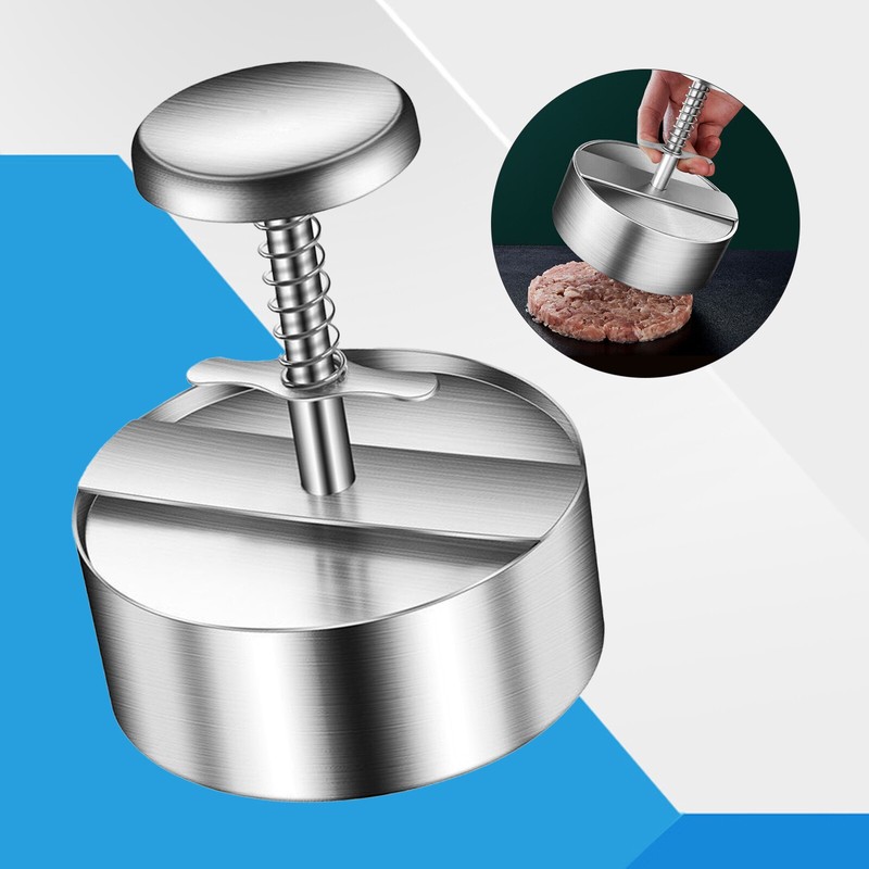 Stainless Steel Adjustable Hamburger Patty Maker Non Stick Patty Making 8.9-14Uy gallery