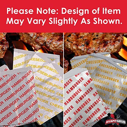 200 Pack Grease Proof Burger Wrappers Insulated Hamburgers Foil Paper for Party gallery