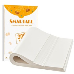 SMARTAKE 300 Pcs Parchment Paper Baking Sheets, 12″ x 16″-300 Pcs, White