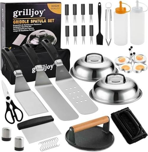 Professional Griddle Accessories Kit Set with Smash Burger Press - Extra gallery