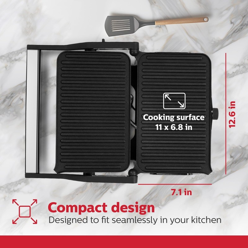 Holstein Housewares 2-Slice Panini Press and Grill - Black/Stainless Steel Sa... gallery