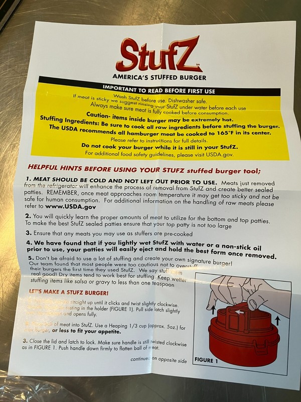 New Stufz Stuffed Burger Press - Perfect Hamburger Patty Maker - As Seen On TV gallery