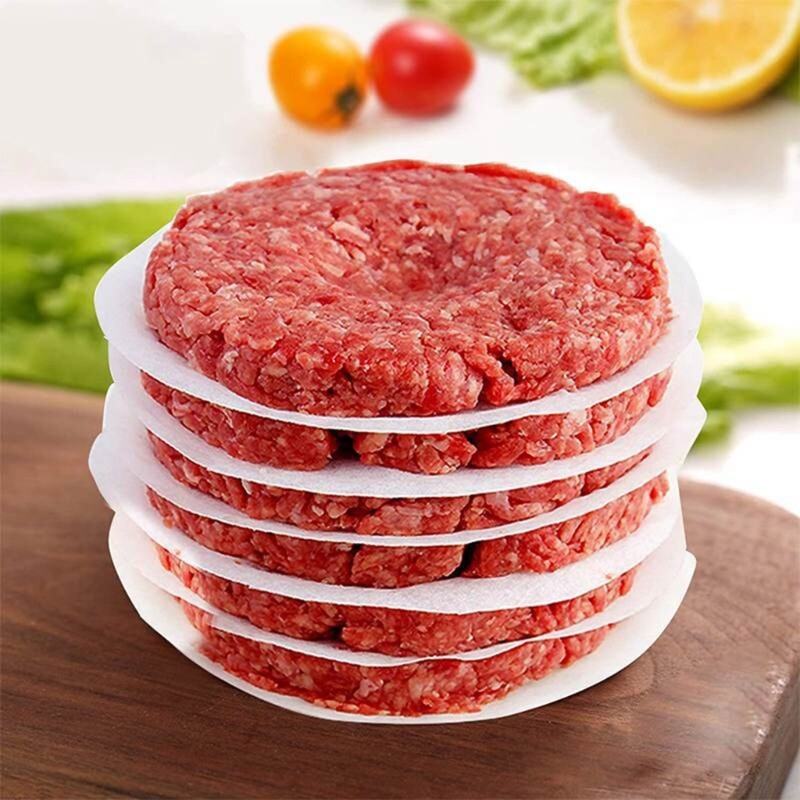 100pcs Round Baking Paper NonStick Double Paper BBQ Oven Hamburger Paper gallery