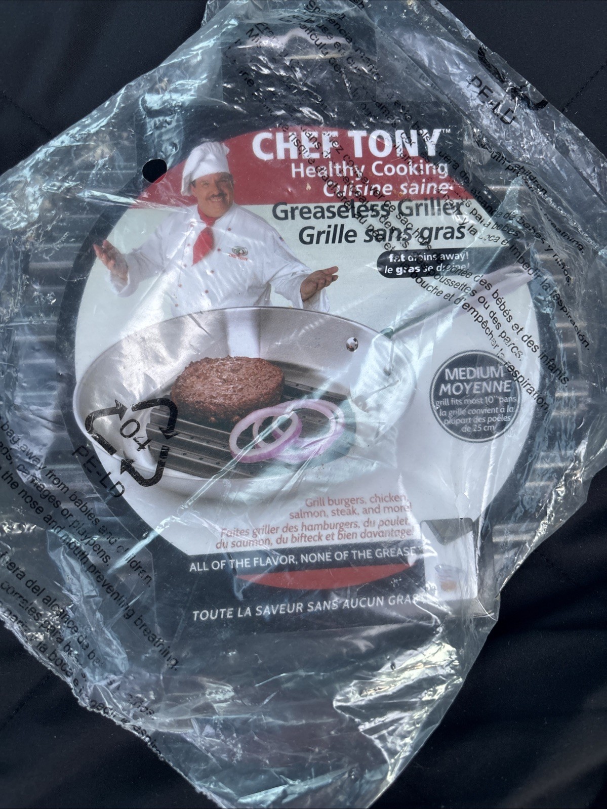 NEW Chef Tony Greaseless Griller MEDIUM FITS MOST 10 INCH PANS gallery