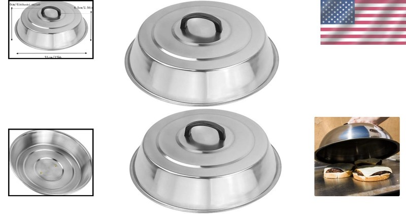 Professional-Grade Cheese Melting Dome - Dual Set for Culinary Excellence gallery