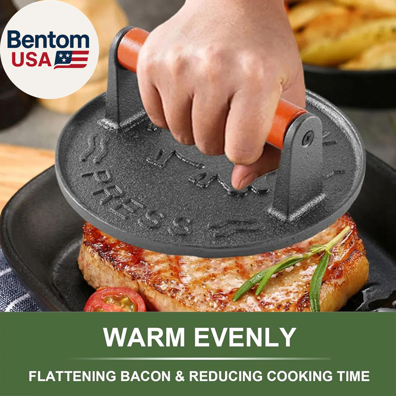 Burger Press with Professional Heavy Duty Cast Iron for Blackstone Griddle Grill gallery