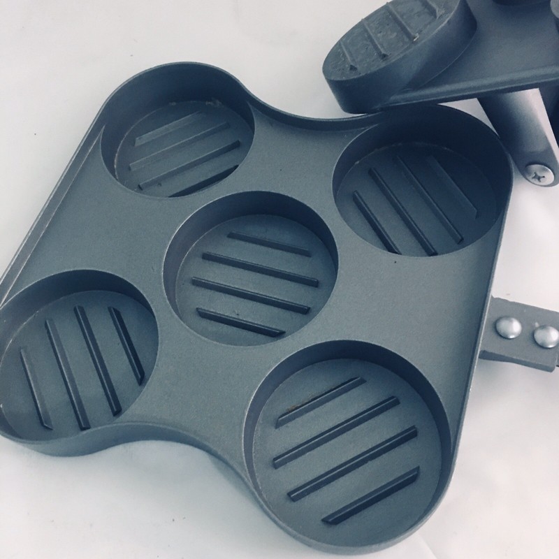 Hamburger Slider Maker Stuffer Top of Stove Cooker 5 Patties with Press Top gallery