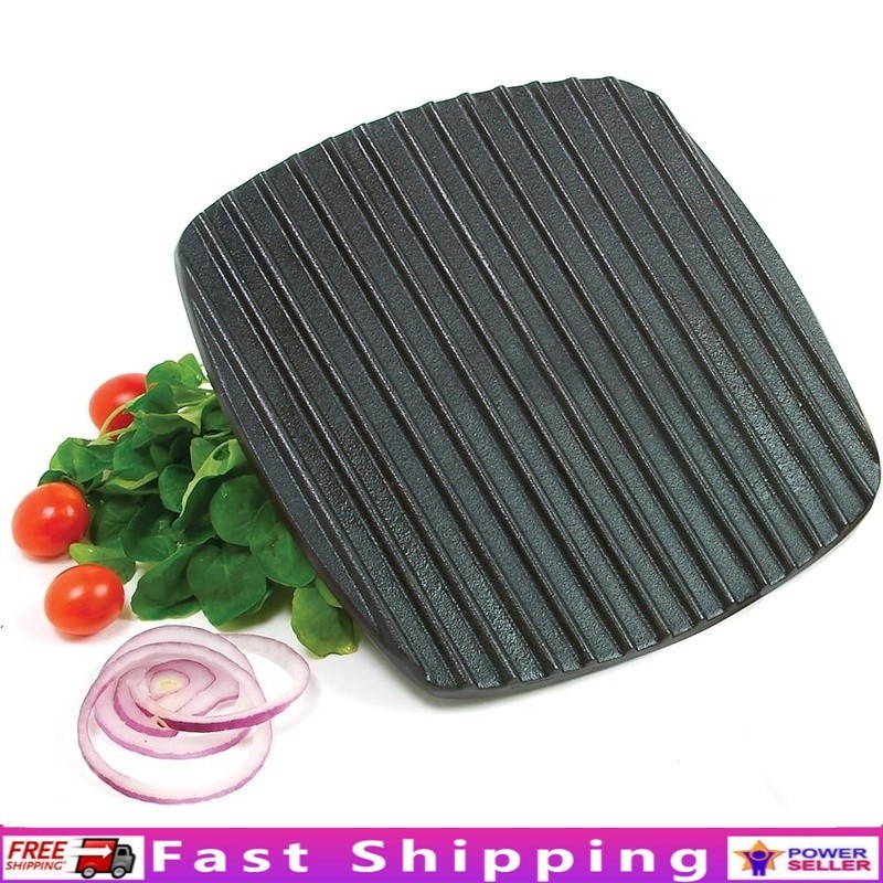 Enamel Cast Iron Italian Panini Press Griller Steaks Burgers Chicken Cooking New gallery