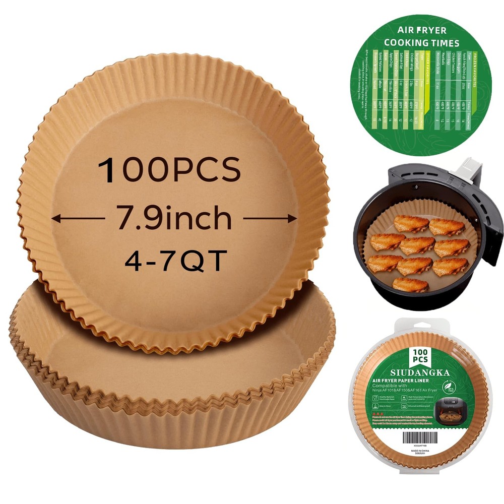 Air Fryer Liners Disposable for Most 4-7 QT frye, 100 Pcs 12x6 inches