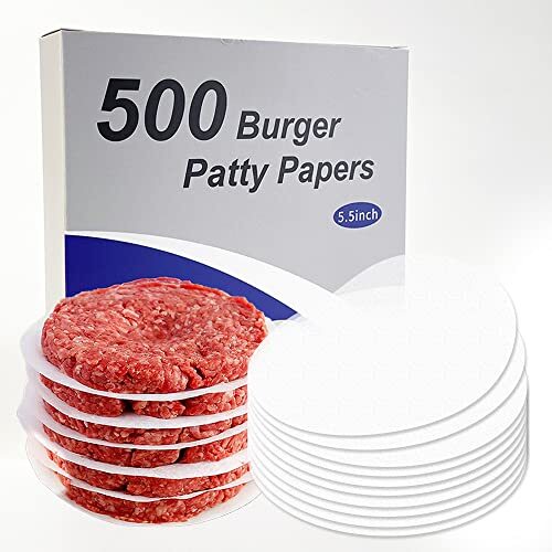 5.5 Inch Hamburger Patty Paper Non-Stick Round Parchment Burger Papers, 500 Pcs