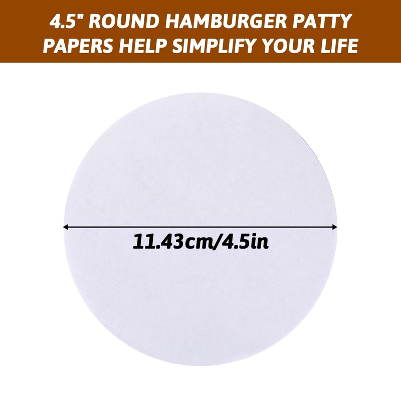 500 PCS Hamburger Patty Paper Round, 4.5 Inch one size, White gallery