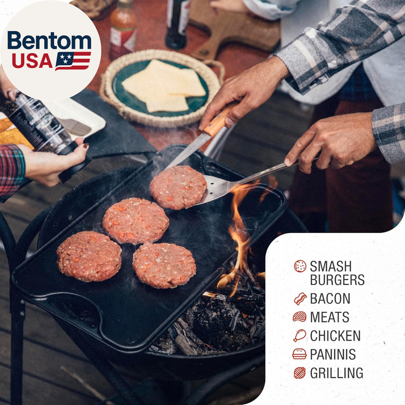 Cast Iron Panini Press, Burger Press, Bacon Press, Grill Press, Seasoned with 10 gallery