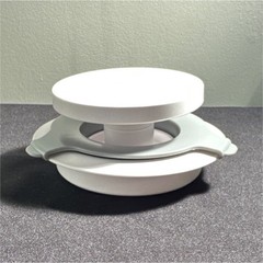 Pampered Chef Stuffed Burger Press Dishwasher Safe White Gray Plastic Medium