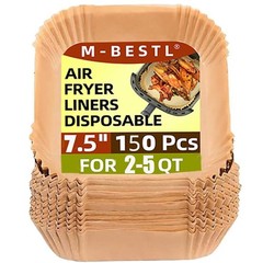 7.5 Inch Air Fryer Parchment Paper Liners Square,150 7.5″Square-150pcs, Wood