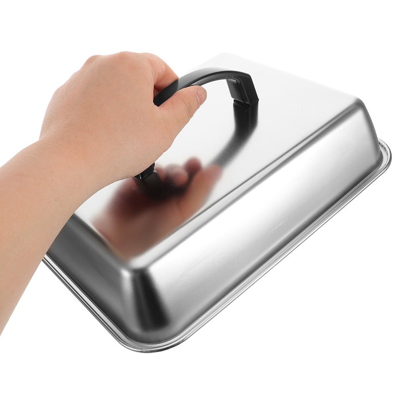 Stainless Steel Basting Cover Rectangular Pot Cheese Melting Dome gallery