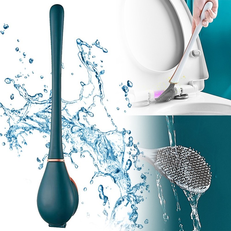 Silicone Toilet Brush with Minimalist Wall-Mount Holder for Contemporary Bath gallery