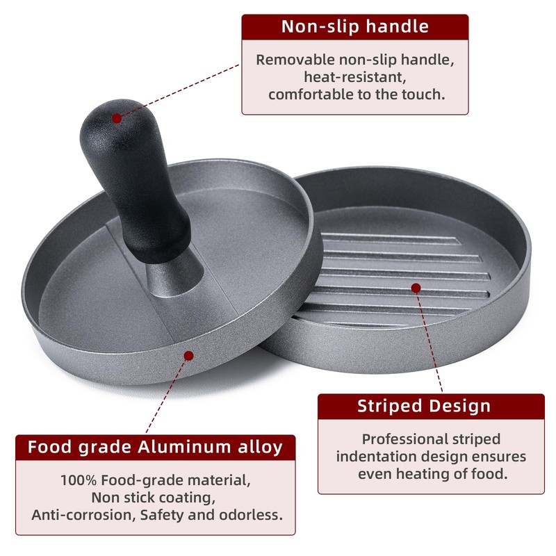 SSydl Burger Press 100 Patty Papers Set | Non-Stick Hamburger Patty Maker wit... gallery