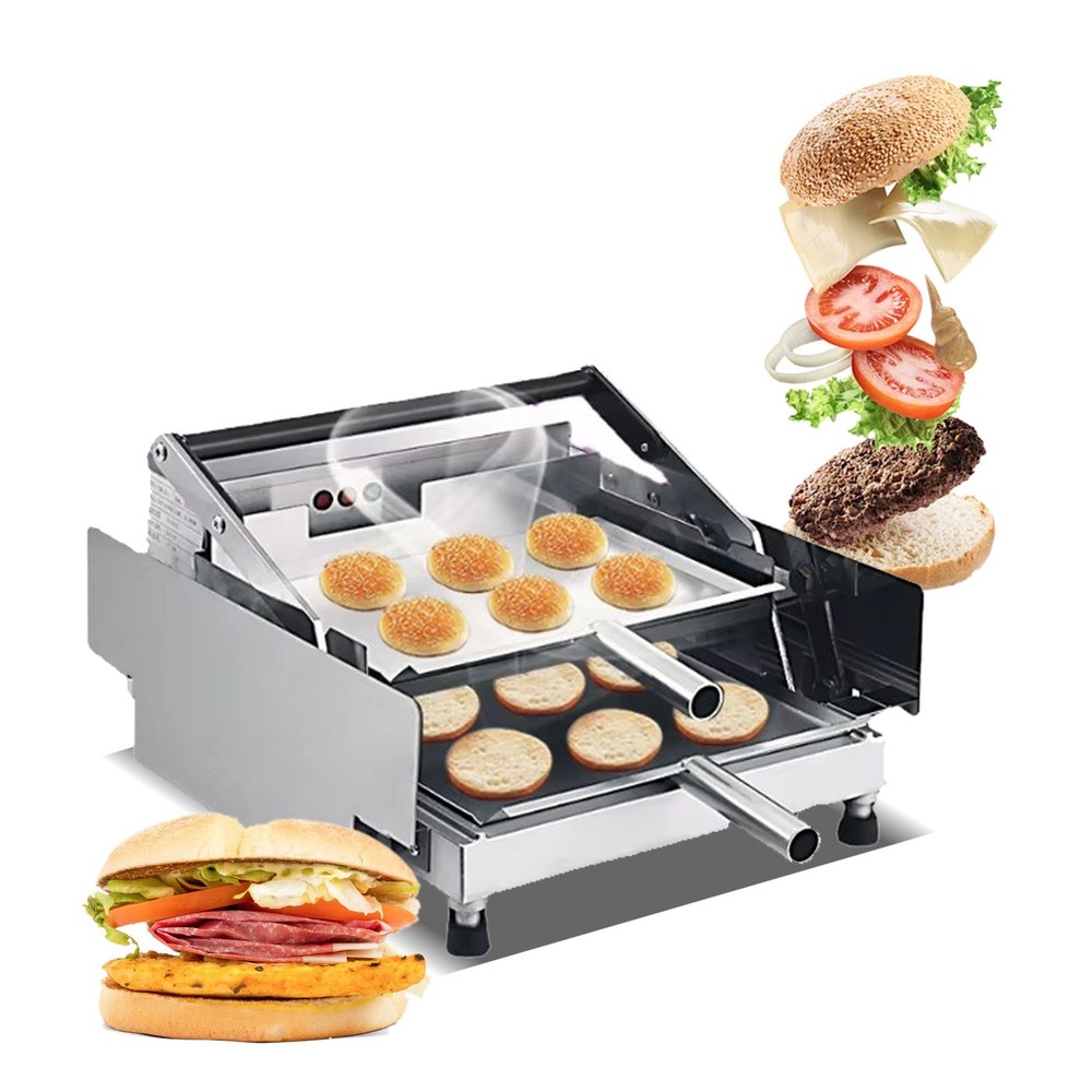 Kolice Commercial Electric Hamburger Baking Machine, Burger Bread Toaster
