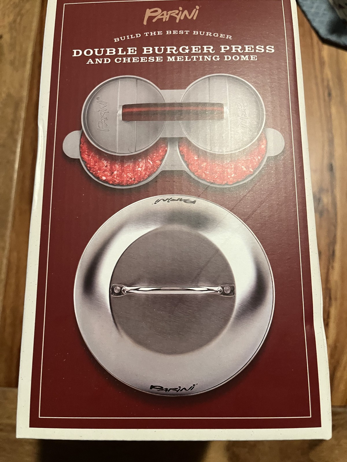 Parini Double Burger Press And Cheese Melting Dome 8.75" Non-Stick Grilling New gallery
